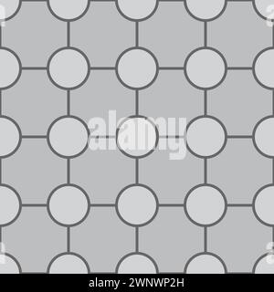 Piano di pavimentazione in ghiaia grigia o acciottolato con piastrelle quadrate e arrotondate. Vista dall'alto vettoriale del vialetto, della passerella per il giardino o il parco, della strada o della strada Illustrazione Vettoriale