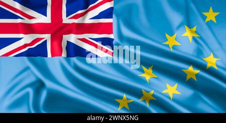 La bandiera di Tuvalu con effetto Ripple Foto Stock