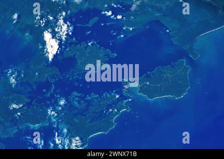 Costa vicino a Panama. Miglioramento digitale di un'immagine da parte della NASA Foto Stock