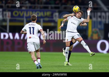 Milano, Italia. 4 marzo 2024. Vitinha Vitor Manuel del Genoa CFC in azione durante la partita di serie A tra FC Internazionale e Genoa CFC allo Stadio Giuseppe Meazza il 4 marzo 2024 a Milano. Crediti: Marco Canoniero/Alamy Live News Foto Stock