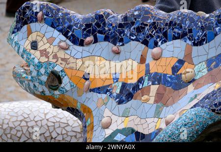 Park Guell, il parco più famoso di Barcellona Foto Stock