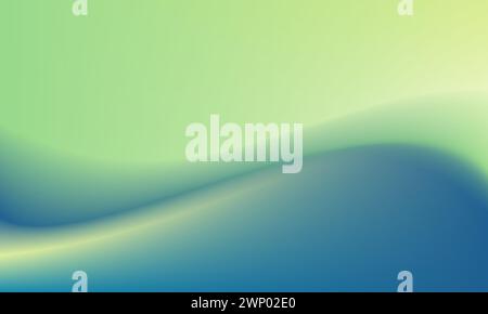 Immagine di sfondo curvo a gradiente astratto di colori pastello blu e verde. Modello grafico vettoriale con texture moderna e liscia Illustrazione Vettoriale