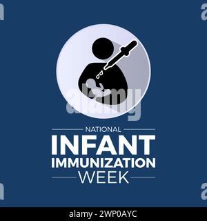 National Infant Immunization Week (settimana nazionale di immunizzazione infantile), osservata ogni anno dal 24 aprile al 1° maggio, banner vettoriale, volantino, poster e design di modelli di social media. Illustrazione Vettoriale