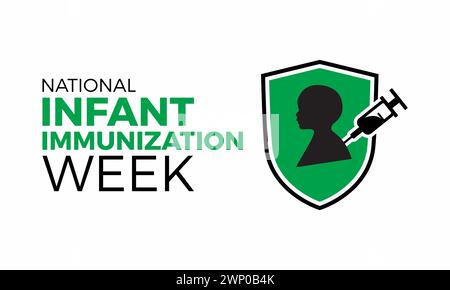 National Infant Immunization Week (settimana nazionale di immunizzazione infantile), osservata ogni anno dal 24 aprile al 1° maggio, banner vettoriale, volantino, poster e design di modelli di social media. Illustrazione Vettoriale