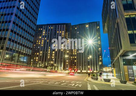 Foto a lunga esposizione di Manchester Foto Stock