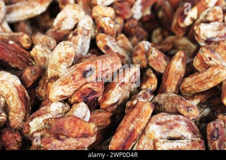 consistenza di banana secca come sfondo di cibo naturale molto bello Foto Stock