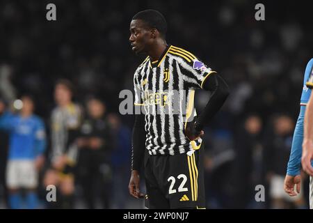 Napoli, Italia. 3 marzo 2024. Timothy Weah della Juventus durante la partita di serie A tra SSC Napoli e Juventus FC allo Stadio Diego Armando Maradona Napl Foto Stock