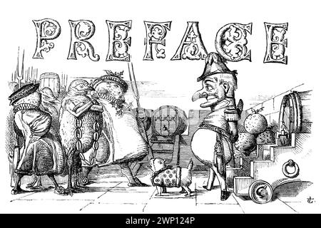 1852 illustrazione prefazione di Mr Punch di John Tenniel, da di Punch Magazine volume XXIII Foto Stock