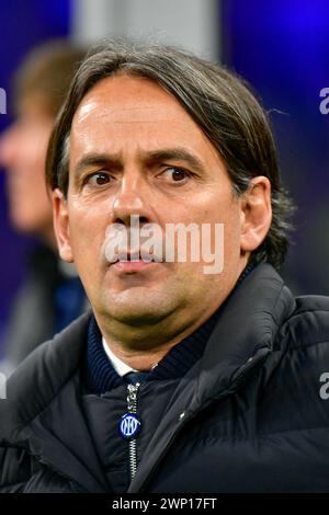 Milano, Italia. 4 marzo 2024. L'allenatore Simone Inzaghi dell'Inter milanese visto durante la partita di serie A tra Inter e Genova a Giuseppe Meazza a Milano. (Photo Credit: Gonzales Photo/Alamy Live News Foto Stock