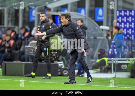 Milano, Italia. 4 marzo 2024. L'allenatore Simone Inzaghi dell'Inter milanese visto durante la partita di serie A tra Inter e Genova a Giuseppe Meazza a Milano. (Foto: Gonzales Photo - Tommaso Fimiano). Foto Stock