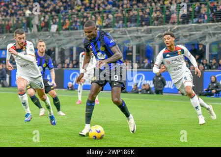 Milano, Italia. 4 marzo 2024. Marcus Thuram (9) dell'Inter visto durante la partita di serie A tra Inter e Genoa a Giuseppe Meazza a Milano. (Foto: Gonzales Photo - Tommaso Fimiano). Foto Stock