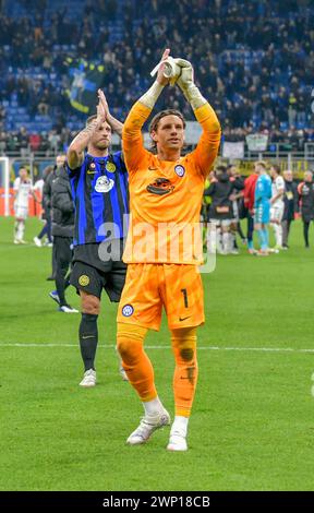 Milano, Italia. 4 marzo 2024. Portiere Yann Sommer (1) dell'Inter visto dopo la partita di serie A tra Inter e Genoa al Giuseppe Meazza di Milano. (Foto: Gonzales Photo - Tommaso Fimiano). Foto Stock