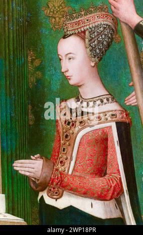 Margherita di Danimarca (1456-1486), Regina consorte di Scozia 1469-1486 per matrimonio con re Giacomo III, ritratto a olio su tavola di Hugo van der Goes, 1478 Foto Stock