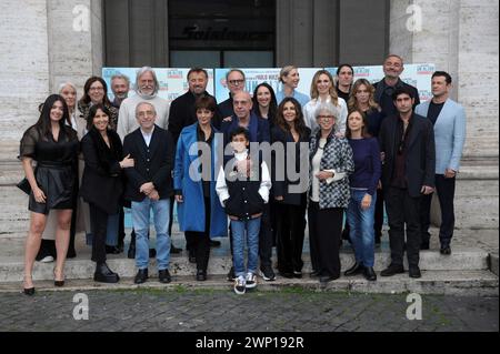Roma, il cinema spaziale , Roma, Italia, 4 marzo 2024, il cast durante la Photocall del film ' un altro ferragosto' - News Foto Stock