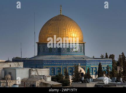 La Cupola della roccia, il Monte del Tempio, Gerusalemme, la città vecchia, Israele Foto Stock