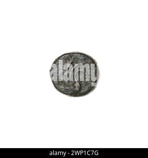 Moneta marrone di Pantikapaion, fine III secolo a.C., che mostra ali e treppiede, parte della collezione documentata di Ignacy Terlecki. Foto Stock