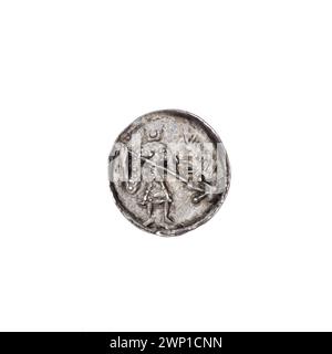 Denario; Boles Aw III Krzywousty (KSI polacco; 1107-1138); intorno al 1125-1138 (1125-00-00-1138-00-00-00); Bolesław III Krzywousty (Principe di Polonia - 1086-1138), Wojciech (Saint - ca. 956-997), allegorie, grotta di lancia (segno di emissione), chainbel (iconogr.), Chainbell, isosceles cross (iconogr.), croci, croci, croci, croci, croci martiri, Pragen (iconogr.), leggi, romanico (stile), Cavaliere (iconogr.), Cavalieri, drago (iconogr.), Draghi, lotta di Dobra con il male (Ikonogr.), lotta con i pagani (iconogr.), Spear (Święt. Iconogr.), lance, Medioevo (era) Foto Stock