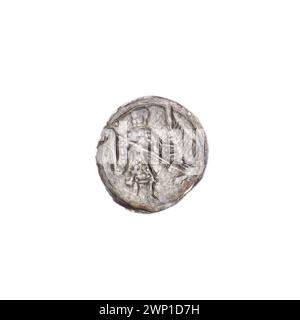 Denario; Boles Aw III Krzywousty (KSI polacco; 1107-1138); intorno al 1125-1138 (1125-00-00-1138-00-00-00); Bolesław III Krzywousty (Principe di Polonia - 1086-1138), Wojciech (Saint - ca. 956-997), allegorie, grotta di lancia (segno di emissione), chainbel (iconogr.), Chainbell, isosceles cross (iconogr.), croci, croci, croci, croci, croci martiri, Pragen (iconogr.), leggi, romanico (stile), Cavaliere (iconogr.), Cavalieri, drago (iconogr.), Draghi, lotta di Dobra con il male (Ikonogr.), lotta con i pagani (iconogr.), Spear (Święt. Iconogr.), lance, Medioevo (era) Foto Stock