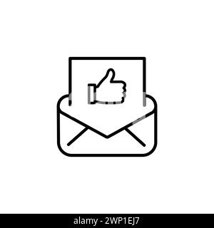 Icona della linea vettoriale per accettare. Icona di valutazione e-mail o logo simbolo del segno isolato illustrazione vettoriale - icone vettoriali in stile nero di alta qualità Illustrazione Vettoriale