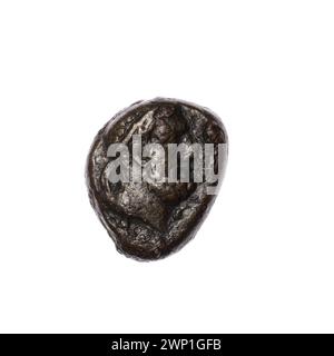 Moneta marrone Pantikapaion, fine i secolo a.C., raffigurante Eracle con la pelle di mazza e leone, che illustra l'iconografia mitologica dell'eroe, la collezione Terlecki. Foto Stock