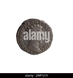 Monete denarius dal 161 al 162 d.C. emesse durante il regno dell'imperatore romano Marco Aurelio, funzionanti come moneta d'argento nell'Impero Romano. Foto Stock