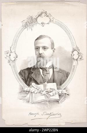 Ritratto di Henryk Sienkiewicz (1846-1916) [realizzato in occasione dell'opera creativa dello scrittore celebrata nel dicembre 1900]; mani, M., 1900 (1900-00-00-1900-00-00-00);Sienkiewicz, Henryk (1846-1916), Sienkiewicz, Henryk (1846-1916)-iconografia, Smolikowski, Seweryn (1850-1920)-collezione, regalo (provenienza), scrittori, scrittori, polacchi (cultura), ritratti, ritratti di uomini Foto Stock