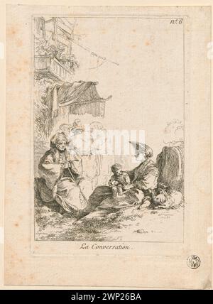 La conversazione, stampa di stato; le Prince, Jean-Baptiste (1734-1781); 1764 (1764-00-00-00-1764-00-00); Lagrenée, Louis-Jean-Francois (1724-1805)-dedica per, le Prince, Jean-Baptiste (1734-1781). Divers Habillament des Femmes de Moscovie - illustrazioni, Malin, F.A. - collezioni, Russia, Witke-Jeżewski, Dominik (1862-1944) - collezione, regalo (provenienza), francese (cultura), stampe di stato, scene di genere Foto Stock