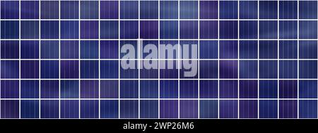 Struttura senza cuciture con struttura cellulare di pannelli solari policristallini. Batteria come parte di una centrale elettrica per l'alimentazione autonoma o di riserva. VECTO Illustrazione Vettoriale