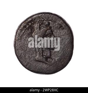 Moneta marrone di Pantikapaion, fine i secolo a.C., che mostra busti di Afrodite Urania, donne in corone e torce, raccolti da Ignacy Terlecki. Foto Stock