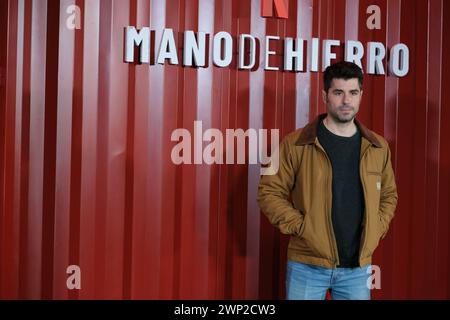 Luís Quílez partecipa alla presentazione di "mano De Hierro" all'Hotel Thompson il 5 marzo 2024 a Madrid, Spagna. Foto Stock