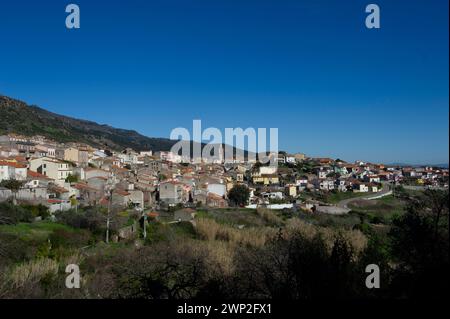 3 febbraio 2024 Italia, Sardegna, Nuoro, Bortigali villaggio preistorico di Nuraghe Orolu Foto Stock