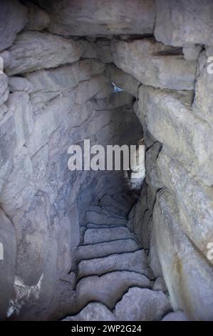 3 febbraio 2024 Italia, Sardegna, Nuoro, Bortigali villaggio preistorico di Nuraghe Orolu Foto Stock