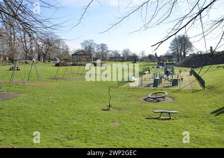 Cutts Close Play e area comune di Oakham, Rutland Foto Stock