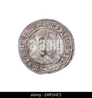 Questo penny di 1542 raffigura Fryderyk II, principe di Brzeg-Legnica, con il suo busto rivolto a destra e l'emblema dell'aquila della Slesia, conservato nella collezione Piast di Andrzej Potocki. Foto Stock