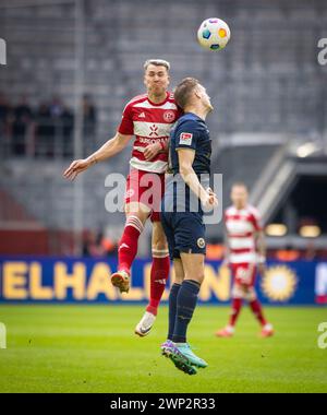 Duesseldorf, Germania. 25 febbraio 2024. Felix Klaus (F95) fortuna Düsseldorf - Hansa Rostock 25.02.2024 Copyright (nur für journalistische Zwecke) di Foto Stock