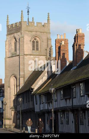 Regno Unito, Warwickshire, Stratford on Avon, l'Alms case e le Guild Chapel in Church street. Foto Stock