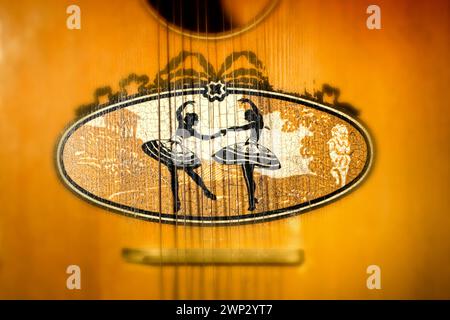 Decorazione Soundhole di un liuto Foto Stock