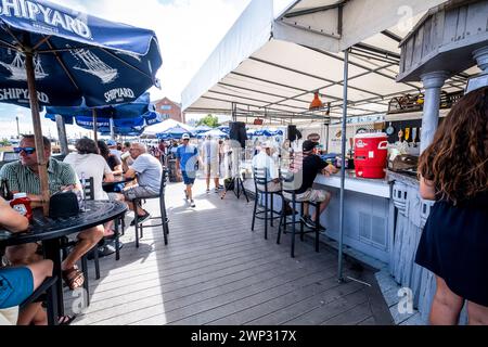 Ristoranti a Portland, Harbor, Maine Foto Stock