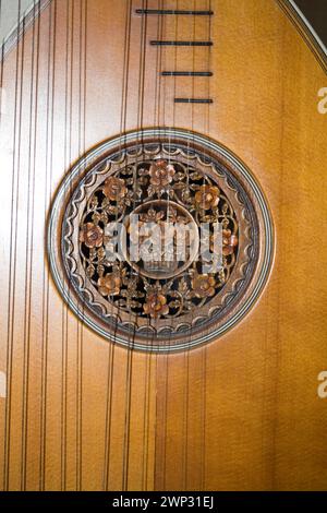 Decorazione Soundhole di un liuto Foto Stock