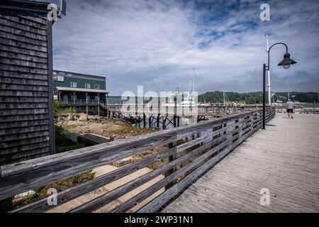 Cantiere navale e porto a Belfast, cittadina a nord del Maine, Stati Uniti Foto Stock
