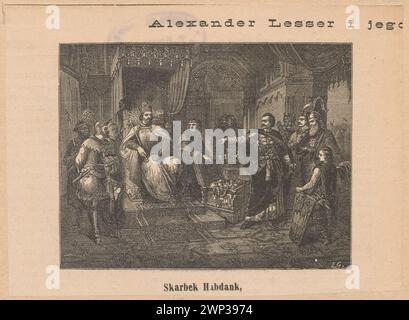 Riproduzione di immagini: Aleksander Lesser (1818-1884), Skarbek Habdank; Z: 'K Osy' 1884, vol. XXXIX, n. 1007, pag. 256; Lesser, Aleksander (1814-1884), Goradowski, Edoardo (1843-1901); 1884 (1884-00-00-1884-00-00);Habdank (stemma), Enrico V (imperatore romano -tedesco - 1086-1125), Henryk V (imperatore romano -tedesco - 1086-1125) - iconografia, Kłosy (rivista Varsavia - 1865-1890) - illustrazioni, minore, Aleksander ( 1814-1884), minore, Aleksander (1814-1884)-riproduzione Skarbek Habdank (leggenda). Foto Stock