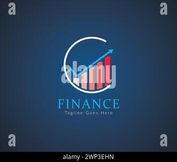 Modello di logo aziendale per la contabilità, Logo di marketing, Logo finanziario Design vettoriale Illustrazione Vettoriale