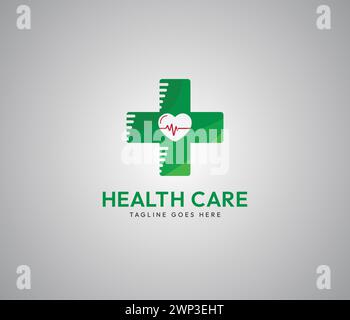 Logo Health Care Business, modello logo Plus illustrazione disegno vettore Illustrazione Vettoriale