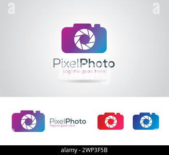 Logo studio fotografico Template Design Vector Illustrazione Vettoriale