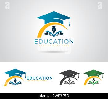 Modello vettoriale di design del logo Education Illustrazione Vettoriale