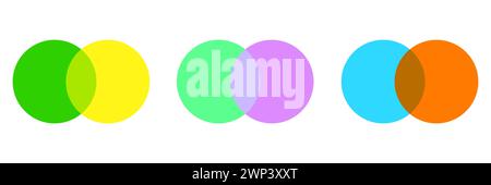 Cerchi intersecanti. Icona colorata. Concetto di Unione. Background aziendale. Illustrazione vettoriale. Immagine stock. EPS 10. Illustrazione Vettoriale
