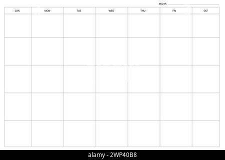 Disegna calendario vuoto. Disegno della linea. Illustrazione vettoriale. Immagine stock. EPS 10. Illustrazione Vettoriale