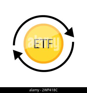 Grafico ETF. Commercio di investimenti finanziari. Concetto finanziario. Concetto di trading azionario. Illustrazione vettoriale. immagine stock. EPS 10. Illustrazione Vettoriale