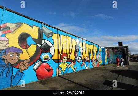 Murale comunitario a Belfast Foto Stock