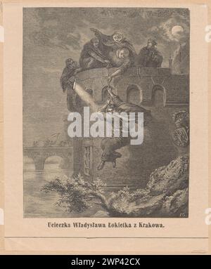 Riproduzione di immagini: Aleksander Lesser (1818-1884), fuga in Ava Okietka da Cracovia; Z: 'K Osy' 1884, vol. XXXIX, n. 1007, pag. 257; Lesser, Aleksander (1814-1884), Goradowski, Edoardo (1843-1901); 1884 (1884-00-00-1884-00-00);Kłosy (Varsavia - rivista - 1865-1890) - illustrazioni, Lesser, Aleksander (1814-1884), Lesser, Aleksander (1814-1884) - riproduzione, Władysław Łokietek (Re di Polonia - 1260-1333), Władysław Łokietek (Re di Polonia - ca 1260-1333) - iconografia, pittura, pittura, pittura polacca, personalità, personalità polacche riproduzione, riproduzione di un'opera d'arte Foto Stock